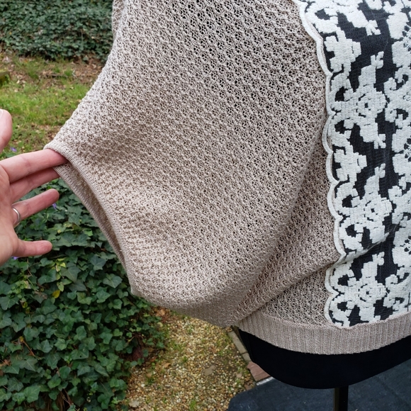 Free People Lurex Swit Lace Front Knit Top - Picture 10 of 14